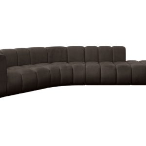 Narożnik lewostronny modułowy Tilmo-L1 – 399x194x70 cm Brązowy 758526