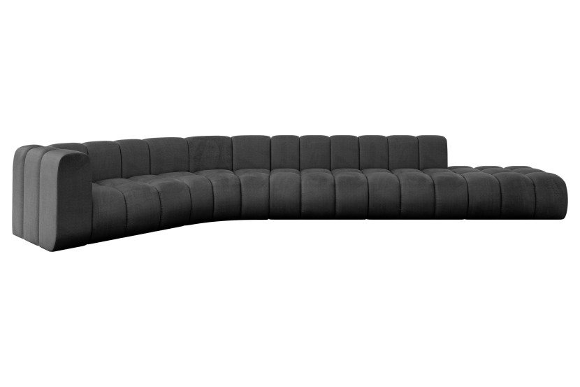 Narożnik lewostronny modułowy Tilmo-L2 - 490x194x70 cm Czarny 758684
