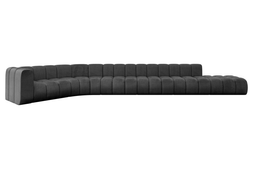 Narożnik lewostronny modułowy Tilmo-L3 - 581x194x70 cm Czarny 758765