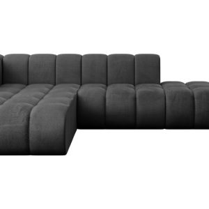 Narożnik lewostronny modułowy Zuvon-L1 – 296x177x70 cm Czarny 758604 Narożnik lewostronny modułowy Zuvon-L1 – 296x177x70 cm Czarny 758604