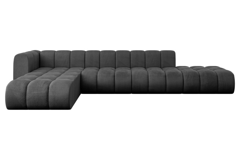 Narożnik lewostronny modułowy Zuvon-L2 - 387x177x70 cm Czarny 758813