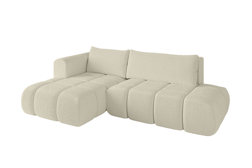 Narożnik lewostronny z funkcją spania CLOUD-L 280x185x90 cm Beżowy 725190