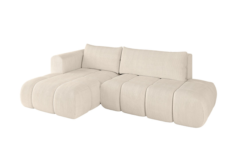Narożnik lewostronny z funkcją spania CLOUD-L 280x185x90 cm Beżowy 726619