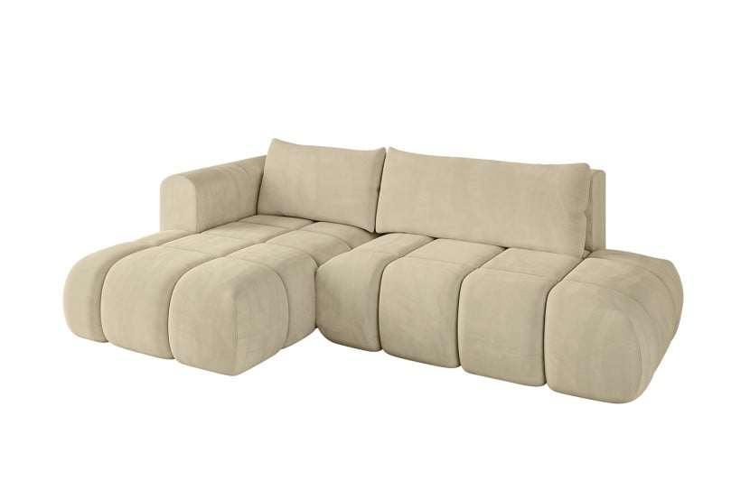 Narożnik lewostronny z funkcją spania CLOUD-L 280x185x90 cm Beżowy 725066