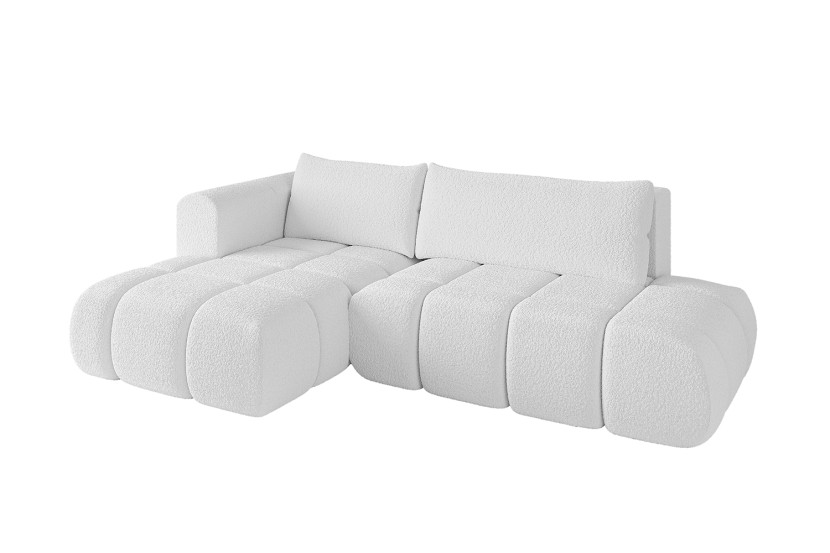 Narożnik lewostronny z funkcją spania CLOUD-L 280x185x90 cm Biały 725118
