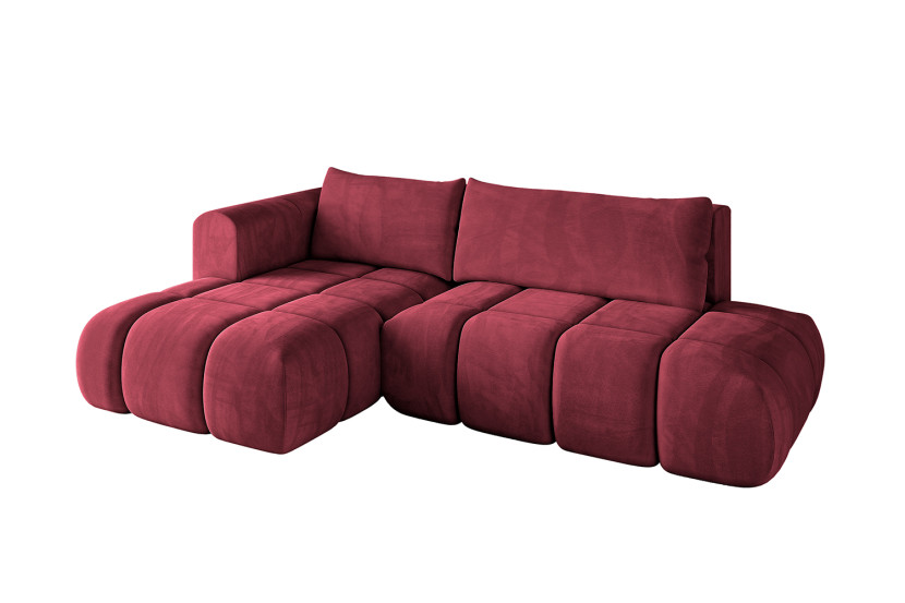 Narożnik lewostronny z funkcją spania CLOUD-L 280x185x90 cm Bordowy 725116