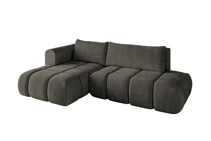 Narożnik lewostronny z funkcją spania CLOUD-L 280x185x90 cm Czarny 725088
