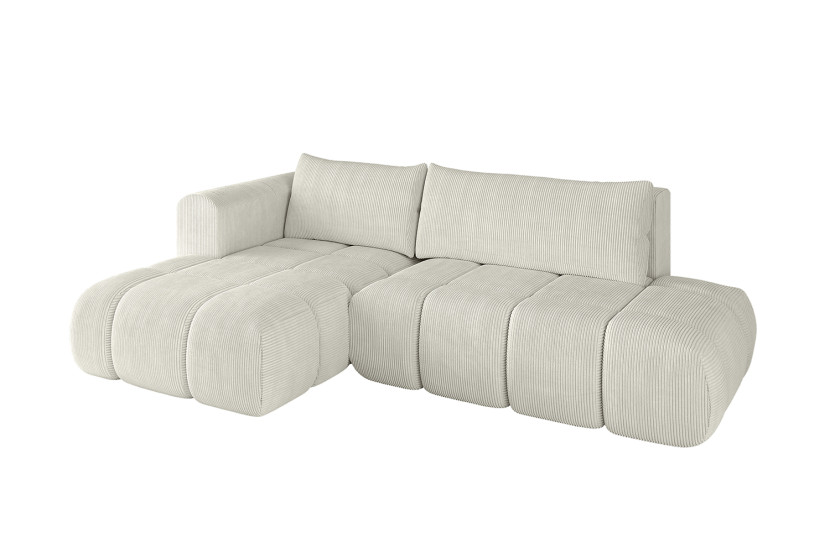 Narożnik lewostronny z funkcją spania CLOUD-L 280x185x90 cm Kremowy 726625