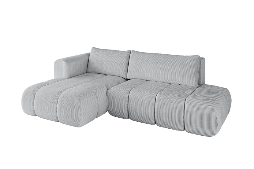 Narożnik lewostronny z funkcją spania CLOUD-L 280x185x90 cm Szary 726615