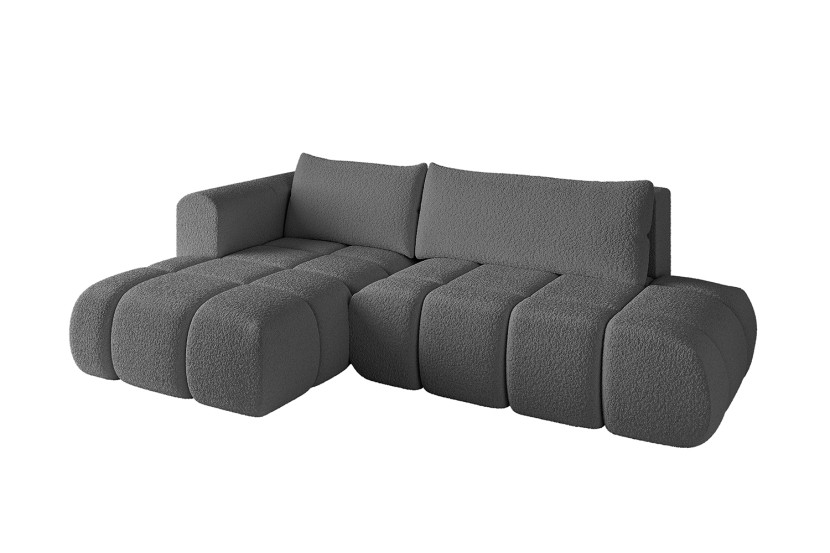 Narożnik lewostronny z funkcją spania CLOUD-L 280x185x90 cm Szary 725173