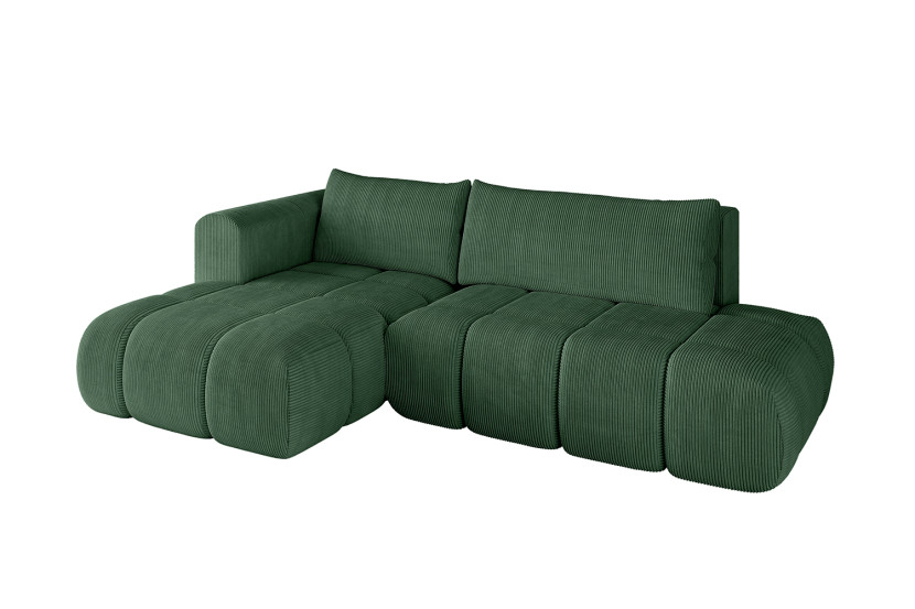 Narożnik lewostronny z funkcją spania CLOUD-L 280x185x90 cm Zielony 726593