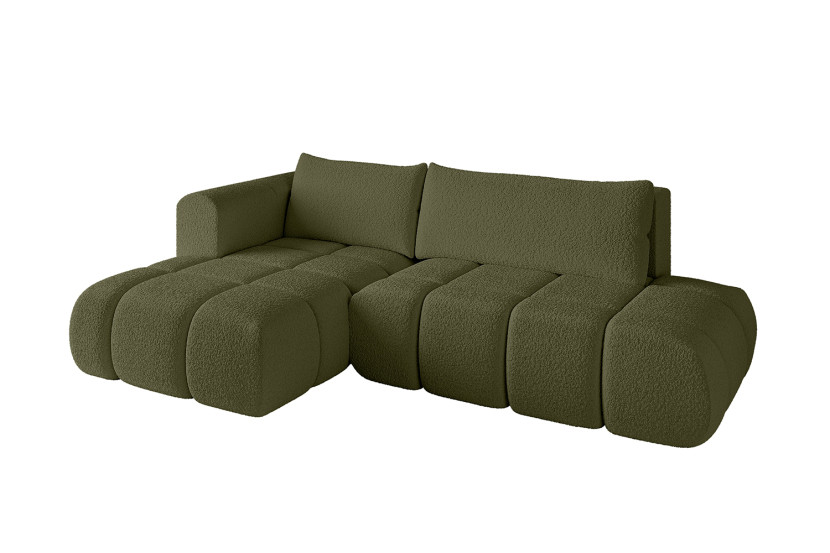 Narożnik lewostronny z funkcją spania CLOUD-L 280x185x90 cm Zielony 725194