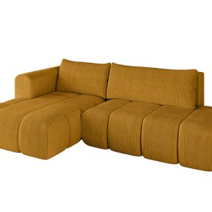 Narożnik lewostronny z funkcją spania CLOUD-L 280x185x90 cm Żółty 726622 Narożnik lewostronny z funkcją spania CLOUD-L 280x185x90 cm Żółty 726622