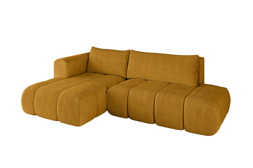 Narożnik lewostronny z funkcją spania CLOUD-L 280x185x90 cm Żółty 726622
