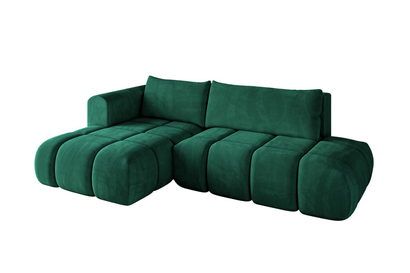 Narożnik lewostronny z funkcją spania CLOUD-L- 280x185x90cm Ciemnozielony 725099