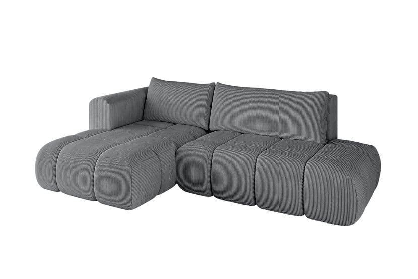 Narożnik lewostronny z funkcją spania CLOUD-L 280x185x90cm Ciemny szary 726595