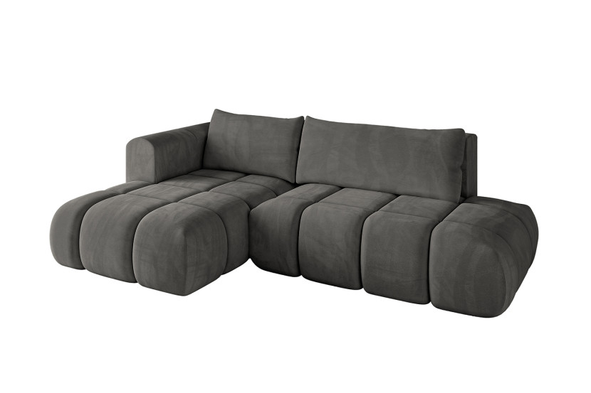 Narożnik lewostronny z funkcją spania CLOUD-L 280x185x90cm Ciemny szary 725178