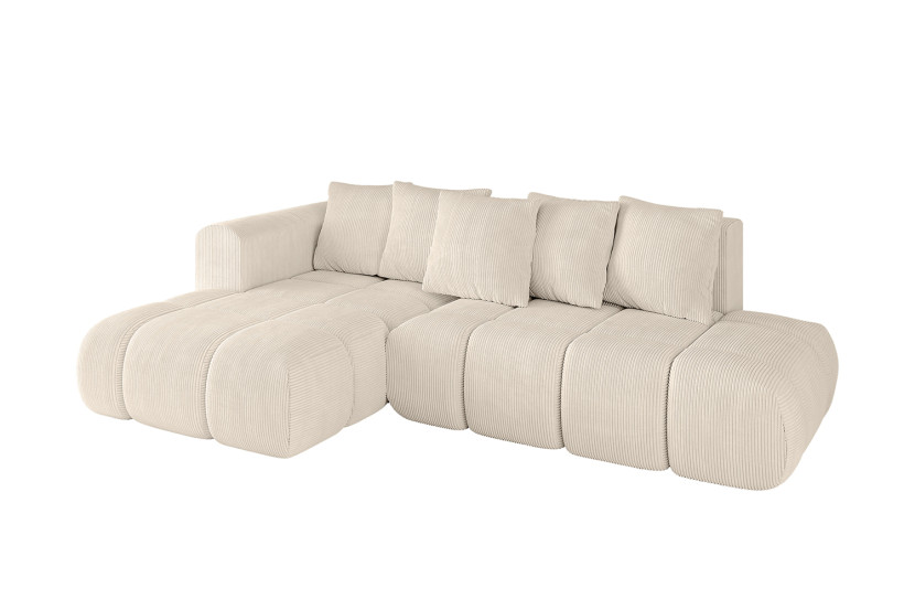 Narożnik lewostronny z funkcją spania CLOUD-L-v1 280x185x90 cm Beżowy 725082