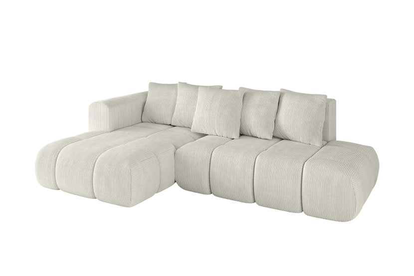Narożnik lewostronny z funkcją spania CLOUD-L-v1 280x185x90 cm Kremowy 725067