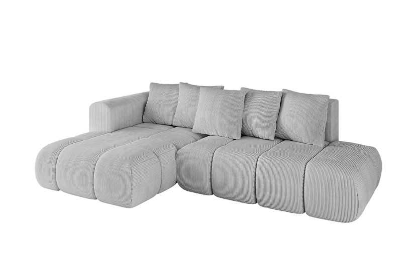 Narożnik lewostronny z funkcją spania CLOUD-L-v1 280x185x90 cm Szary 725065