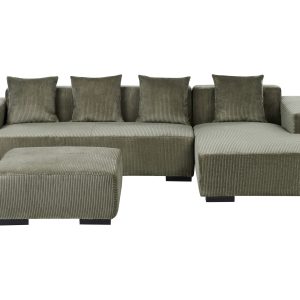 Narożnik lewostronny z otomaną sofa zielona 939106 Narożnik lewostronny z otomaną sofa zielona 939106