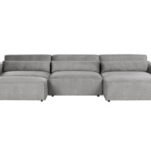 Narożnik lewy z otomaną 3-osobowy szary 647919 Narożnik lewy z otomaną 3-osobowy szary 647919