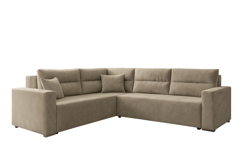 Narożnik LUNO L rozkładany z funkcją spania duży Beżowy 838427