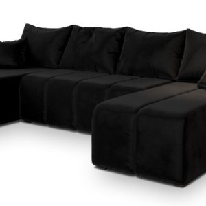 NAROŻNIK MADISON U z funkcją spania Czarny 650163