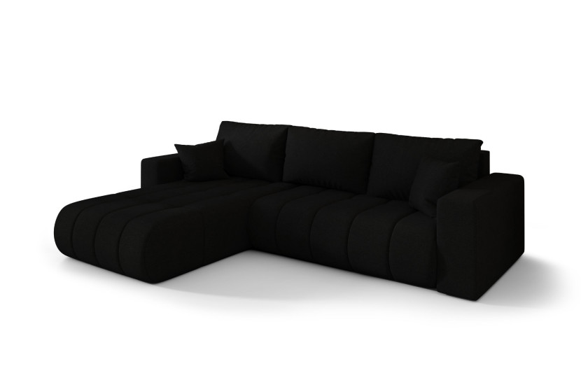 Narożnik MILO PREMIUM, tkanina WIND, Czarny, Lewy 813797