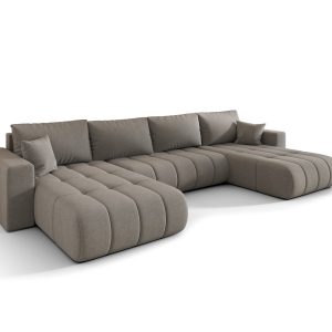 Narożnik MILO U PREMIUM, tkanina WIND, Brązowoszary 816133