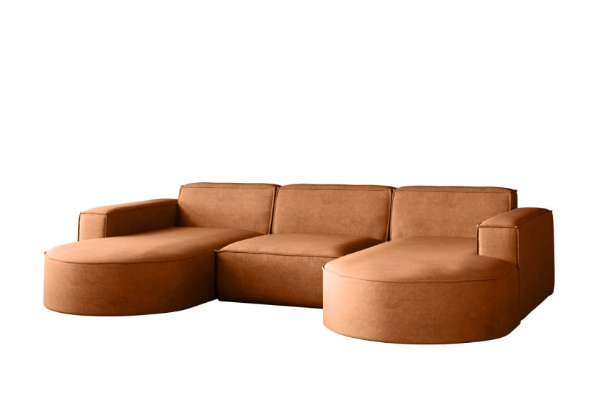 Narożnik Modena w Kształcie Litery U, Sofa Tkanina Salvador Brązowy 659407