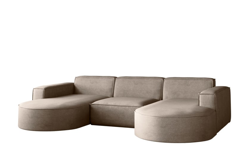 Narożnik Modena w Kształcie Litery U, Sofa Tkanina Salvador Ciemnobeżowy 659370
