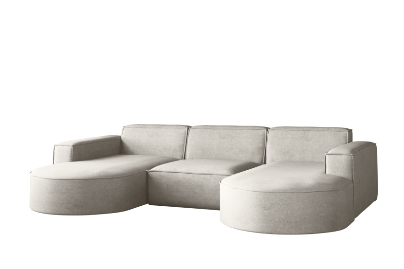 Narożnik Modena w Kształcie Litery U, Sofa Tkanina Salvador Jasnoszary 659341