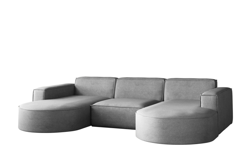 Narożnik Modena w Kształcie Litery U, Sofa Tkanina Salvador Szary 659394