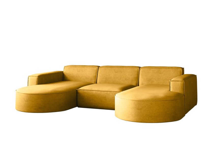 Narożnik Modena w Kształcie Litery U, Sofa Tkanina Salvador Żółty 659383