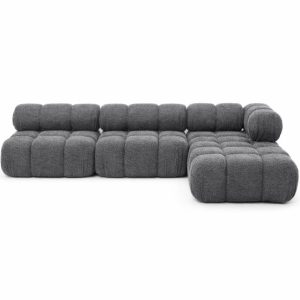 Narożnik modułowy L, bukla Abriamo, Ciemnoszary, Prawy, Selia 934966 Narożnik modułowy L, bukla Abriamo, Ciemnoszary, Prawy, Selia 934966