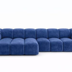 Narożnik modułowy L, welur Bluvel, Atramentowy, Lewy, CROISSANT L 969651 Narożnik modułowy L, welur Bluvel, Atramentowy, Lewy, CROISSANT L 969651