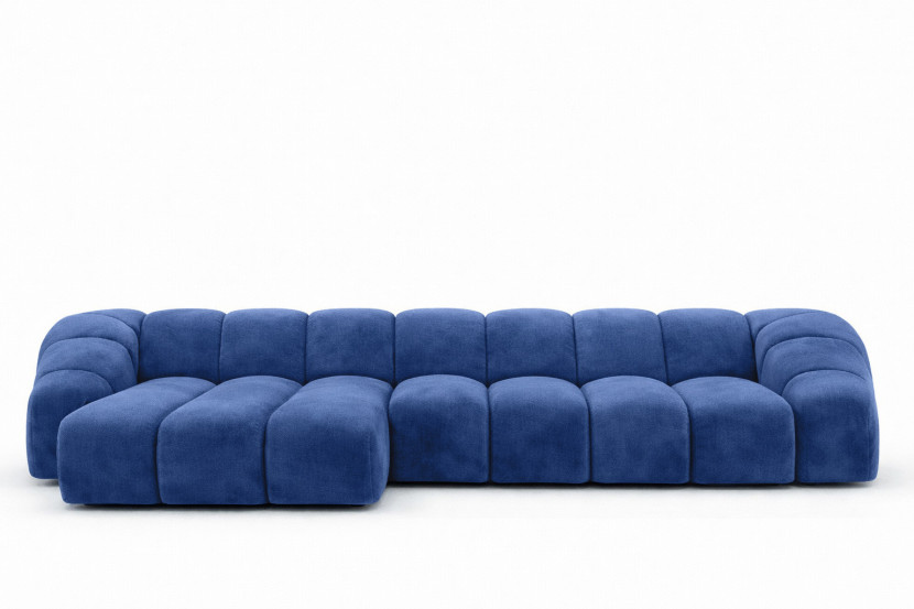 Narożnik modułowy L, welur Bluvel, Atramentowy, Lewy, CROISSANT XL 969646