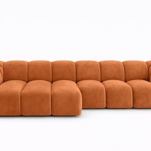 Narożnik modułowy L, welur Bluvel, Cynamonowy, Lewy, CROISSANT L 969629 Narożnik modułowy L, welur Bluvel, Cynamonowy, Lewy, CROISSANT L 969629