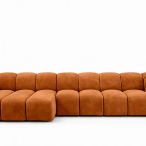 Narożnik modułowy L, welur Bluvel, Cynamonowy, Lewy, CROISSANT XL 969612 Narożnik modułowy L, welur Bluvel, Cynamonowy, Lewy, CROISSANT XL 969612