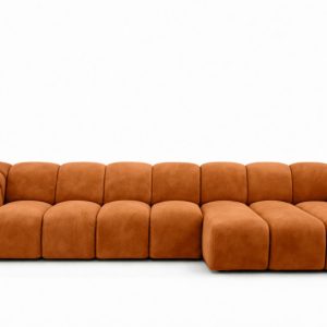 Narożnik modułowy L, welur Bluvel, Cynamonowy, Prawy, CROISSANT XL 969609 Narożnik modułowy L, welur Bluvel, Cynamonowy, Prawy, CROISSANT XL 969609