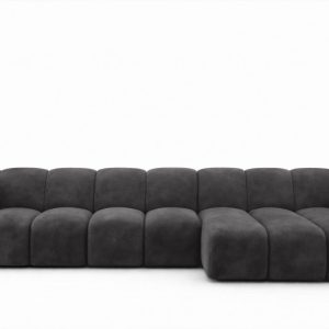 Narożnik modułowy L, welur Bluvel, Czarny, Prawy, CROISSANT XL 969628 Narożnik modułowy L, welur Bluvel, Czarny, Prawy, CROISSANT XL 969628