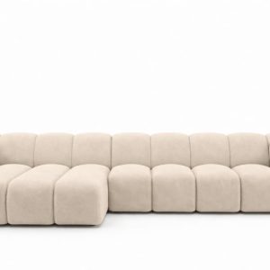 Narożnik modułowy L, welur Bluvel, Kremowy, Lewy, CROISSANT XL 969636 Narożnik modułowy L, welur Bluvel, Kremowy, Lewy, CROISSANT XL 969636