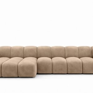 Narożnik modułowy L, welur Bluvel, Latte, Lewy, CROISSANT XL 969639 Narożnik modułowy L, welur Bluvel, Latte, Lewy, CROISSANT XL 969639