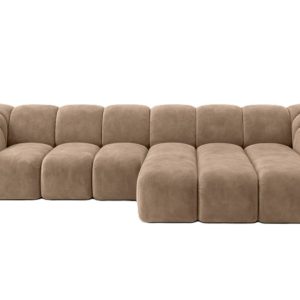 Narożnik modułowy L, welur Bluvel, Latte, Prawy, CROISSANT L 969764 Narożnik modułowy L, welur Bluvel, Latte, Prawy, CROISSANT L 969764