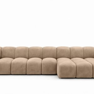 Narożnik modułowy L, welur Bluvel, Latte, Prawy, CROISSANT XL 969634 Narożnik modułowy L, welur Bluvel, Latte, Prawy, CROISSANT XL 969634