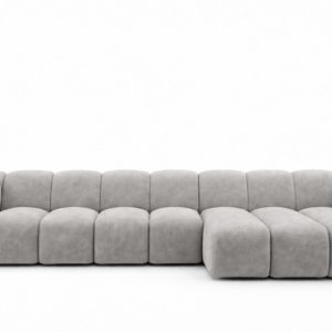 Narożnik modułowy L, welur Bluvel, Szary, Prawy, CROISSANT XL 969622 Narożnik modułowy L, welur Bluvel, Szary, Prawy, CROISSANT XL 969622