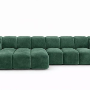 Narożnik modułowy L, welur Bluvel, Zielony, Lewy, CROISSANT L 969613 Narożnik modułowy L, welur Bluvel, Zielony, Lewy, CROISSANT L 969613