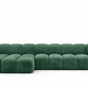 Narożnik modułowy L, welur Bluvel, Zielony, Lewy, CROISSANT XL 969643 Narożnik modułowy L, welur Bluvel, Zielony, Lewy, CROISSANT XL 969643