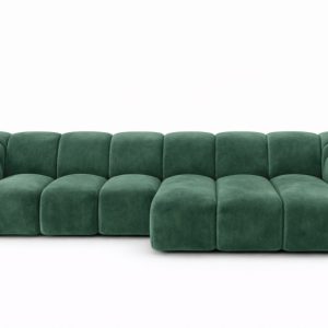 Narożnik modułowy L, welur Bluvel, Zielony, Prawy, CROISSANT L 969618 Narożnik modułowy L, welur Bluvel, Zielony, Prawy, CROISSANT L 969618